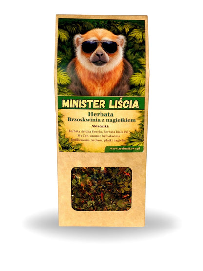 Minister Liścia - herbata zielono-biała z brzoskwinią 50g