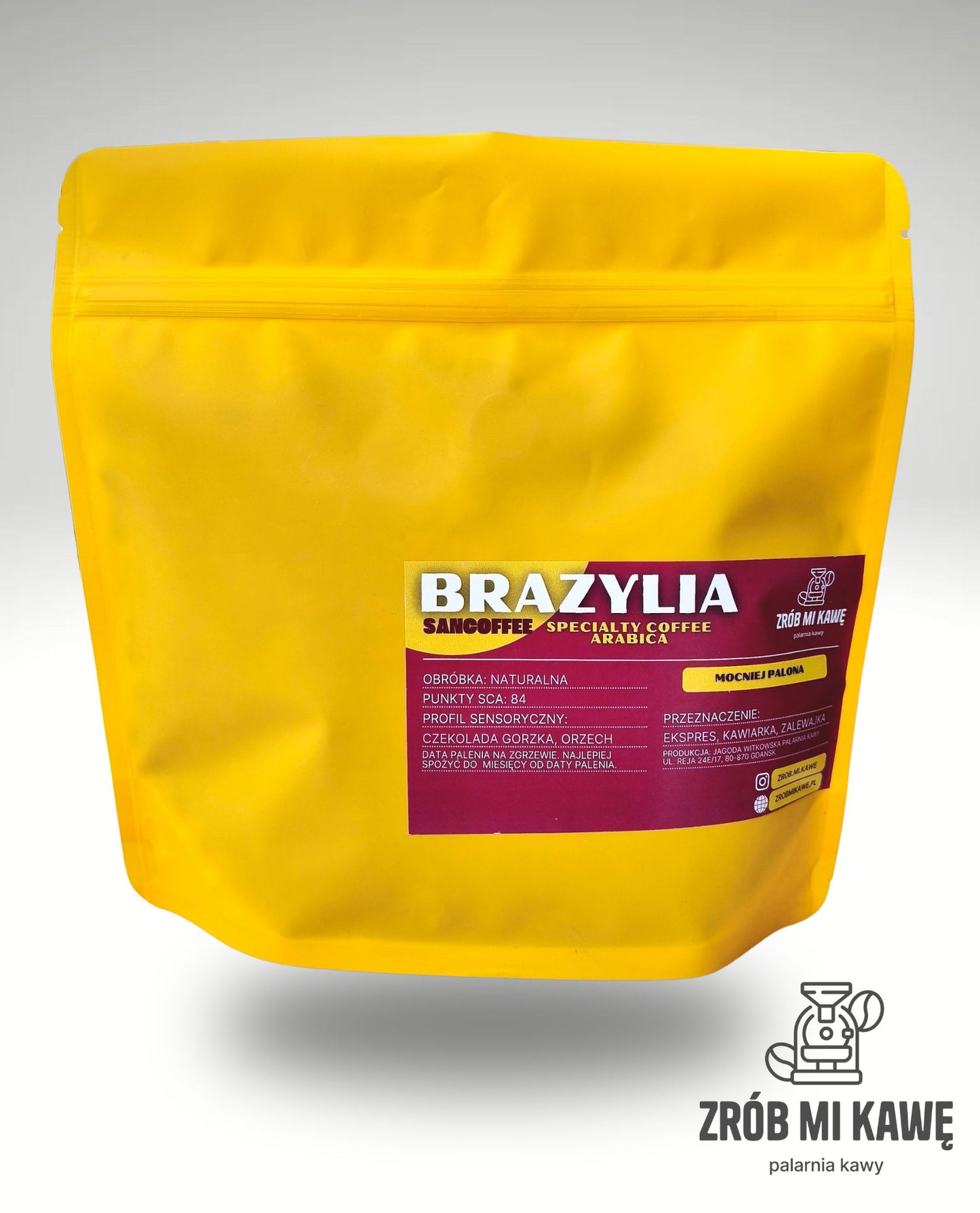 Kawa Brazylia mocniej palona - 100% arabica - Specialty Coffee - Zrób Mi Kawę - Palarnia Kawy