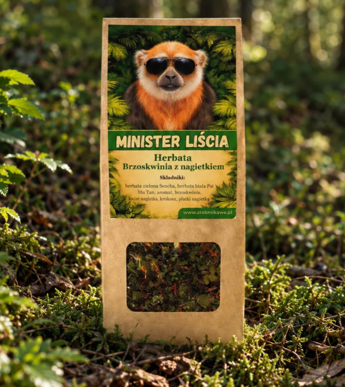 Minister Liścia - herbata zielono-biała z brzoskwinią 50g