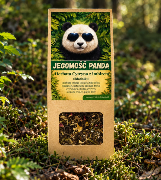 Jegomość Panda - czarna herbata imbirowo-cytrynowa 50g