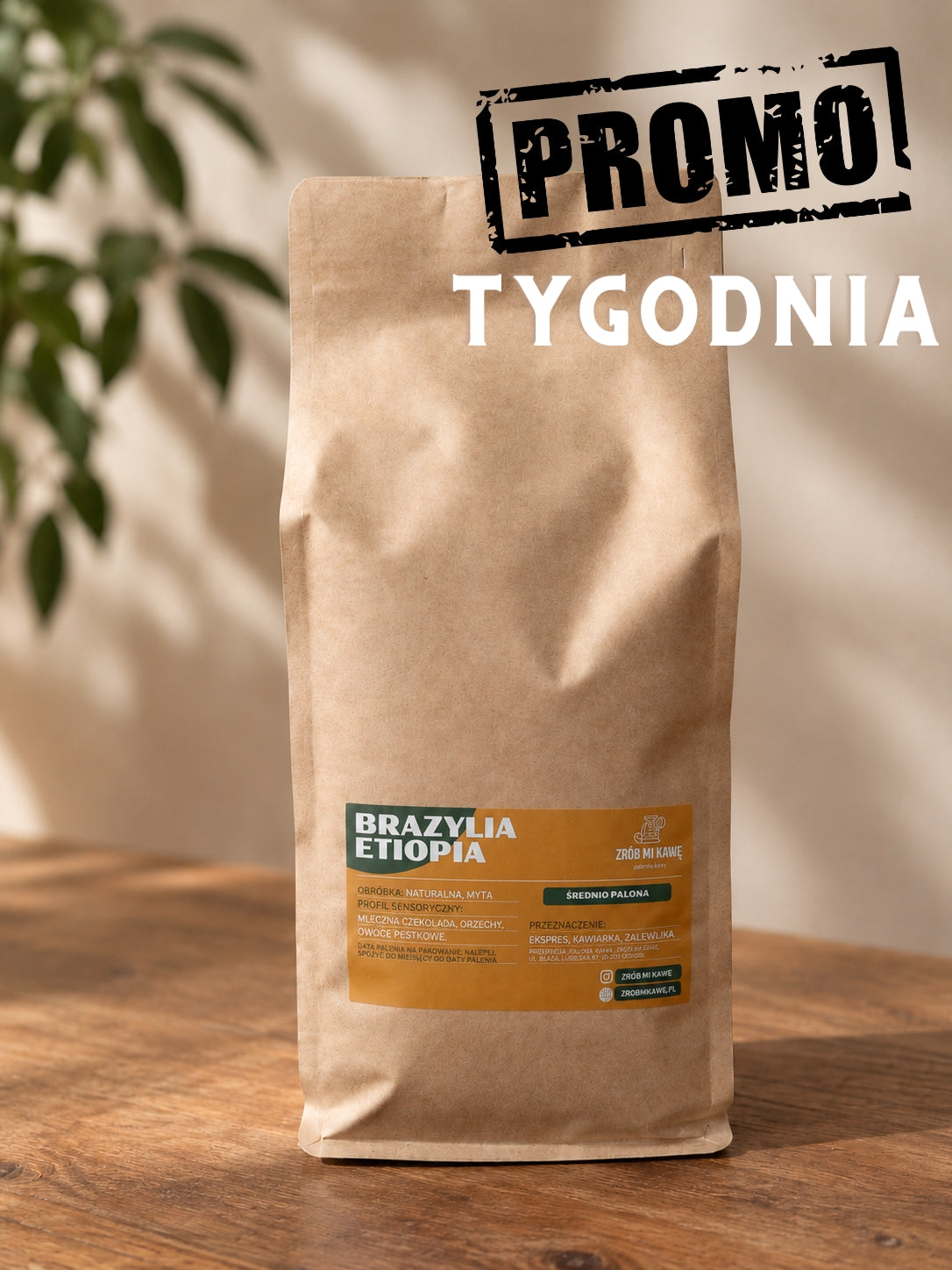 Kawa Brazylia & Etiopia - 100% arabica - średnio palona
